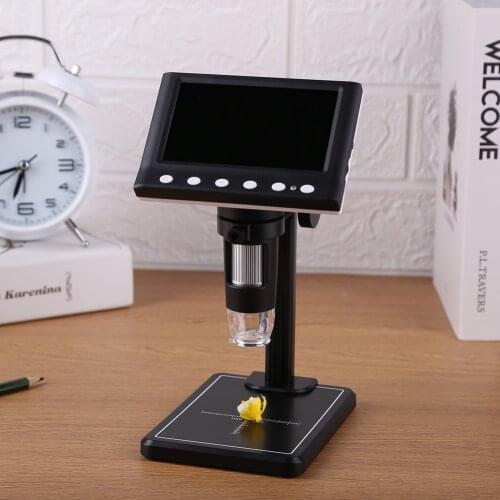Digital Microscope for Watch Phone Repair Electronic 2MP 4.3inch HD LCD Display 1000X Magnifier Tool with 8 LED Light Bracket