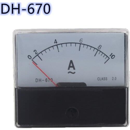 DH670 pointer analog amplifier panel instrument ammeter mechanical pointer AC10A 20A 30A 50A DC 5A 10A 70*70mm