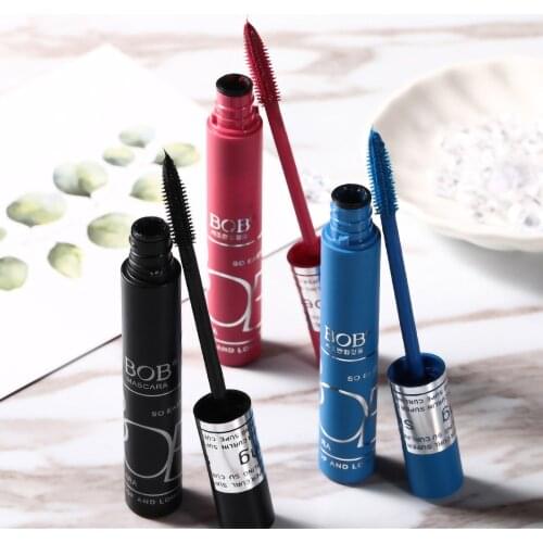 BOB Long Colorful Mascara 8 G Red, Blue and Black Three - Color Durable Waterproof Sweat - Resistant Fiber Long Thick Curly