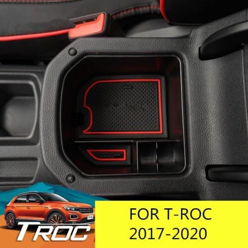 For 2018 2019 VW T-ROC TROC Armrest Center Storage Box Container Glove Organizer Case Cover