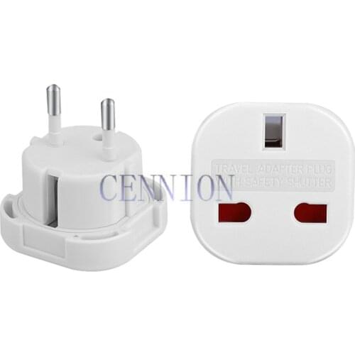 Black White Color UK GB to EU Euro 2pin Power Plug Trip Travel Adaptor Convertor 50pcs express free shipping