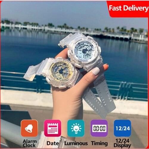 G Style fashion sports digital watch shock style Glacier Series watch silicone transparent watchband watch