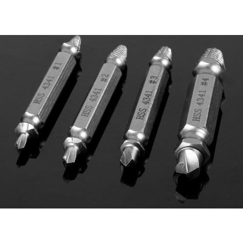 HOEN Extractor Drill Bit Guide Removal Broken Bolt Stud Easy Out Set Works With Any Drill Speed Out Double Side Damaged Screw