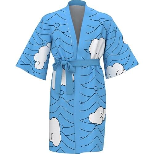 Adults Kids Demon Slayer Urokodaki Sakonji/Agatsuma Zenitsu/Tomioka Giyuu/Rengoku Kyoujurou/Kamado Nezuko Cosplay Robe Kimono