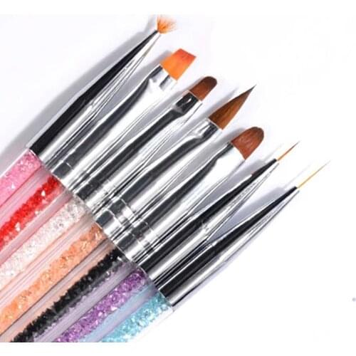 Nail Liner Brush Rhinestone Handle Nail Drawing Pen Manicure brush Accessories Tools