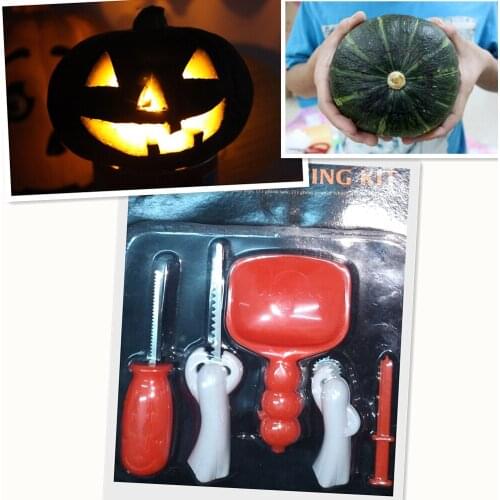 5Pcs/set Stainless Steel Multi-function Pumpkin Carving Kit Halloween Engraving knives Accessories DIY Tool Set Gifts Children