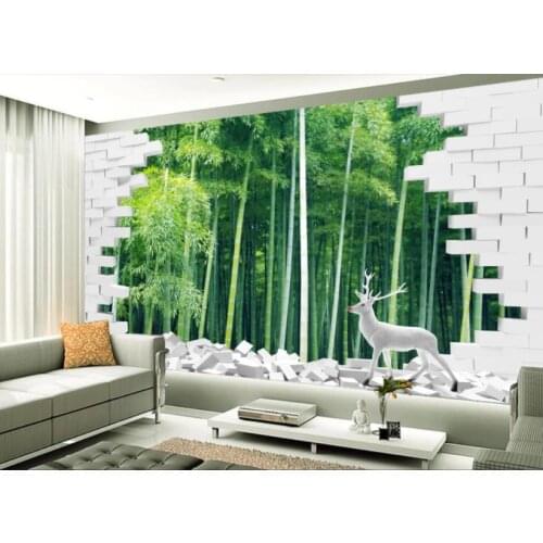 3d 2019 mural wallpapaer Bamboo forest animal wallpaper Living room bedroom 3d wallpapers for home walls home painting