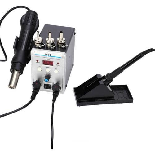 Soldering Station Hot Air Gun Digital Display Adjustable Temperature 8586 EU Plug 250V