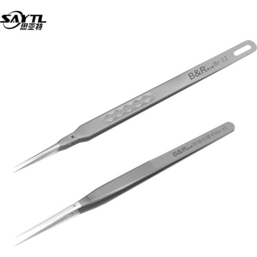 Stainless steel tweezers professional maintenance tool edge precision fingerprint tweezers Apple main board copper wire tweezers
