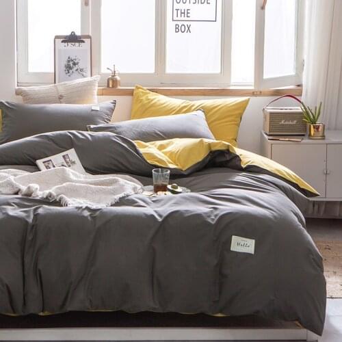 3pcs/set 17Colors Duvet Cover Solid Color Pure Cotton Quilt Cover Both Sides Design Universal Bedding Set Bedclothes +Pillowcase