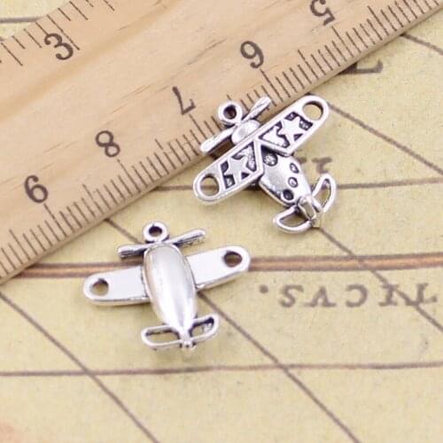 25pcs Charms Airplane Plane 18x19mm Tibetan Silver Pendants Crafts Making Findings Handmade Antique DIY Jewelry