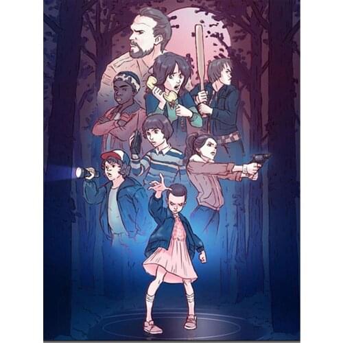 Stranger Things Character Poster Carton Pre-Printed 11CT Cross-Stitch DIY Embroidery Set DMC Threads Hobby Promotions