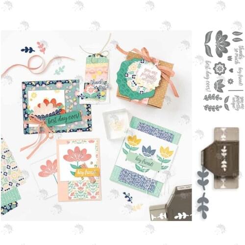 HI!Friends Flower Lotus Leaf Daffodil Metal Cutting Die And Stamps Scrapbooking Background DIY Decoration Craft Embossing Albums