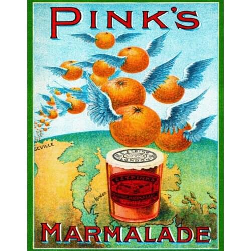 Pinks Marmalade, 1890 VINTAGE METAL TIN SIGN POSTER WALL PLAQUE