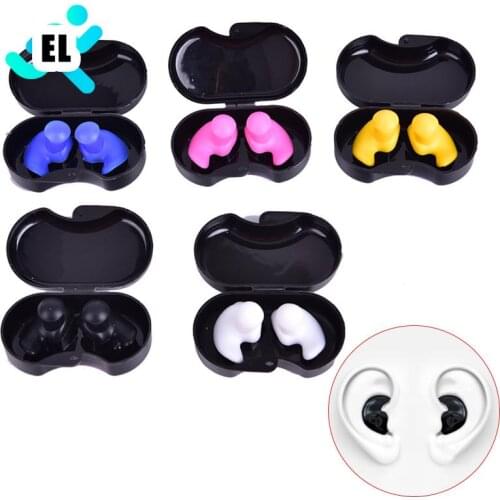 1 Pair Silicone Earplugs Diving Water Sports Swimming Accessories Soft Ear Plugs With Luxurious Collection Box