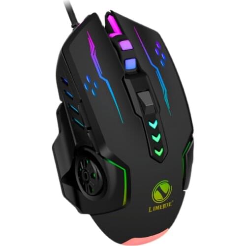 V7 USB Wired Gaming Mouse 3600DPI Adjustable 6 Buttons Programmable Colorful LED Optical Mice Computer Mouse for Laptop PC Gamer