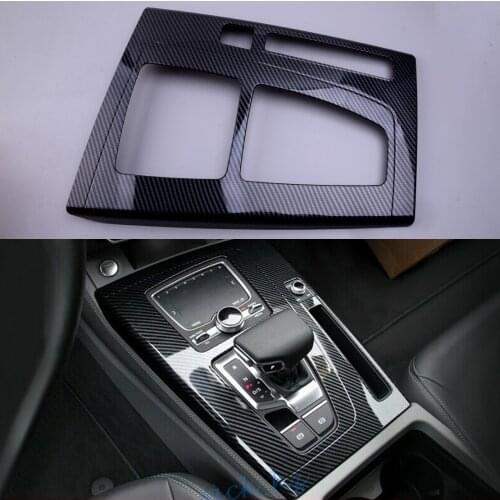 Interior Gear Shift Box Panel Cover Trim Frame ABS Black Carbon Fiber Style Fit for Audi SQ5 Q5 PHEV 2020 Left Hand Drive Only