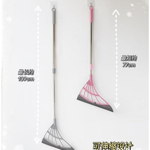 Sweeping scraping integrated multi-function can be suspended and adjustable length design non-absorbent non-stick hair broom J06