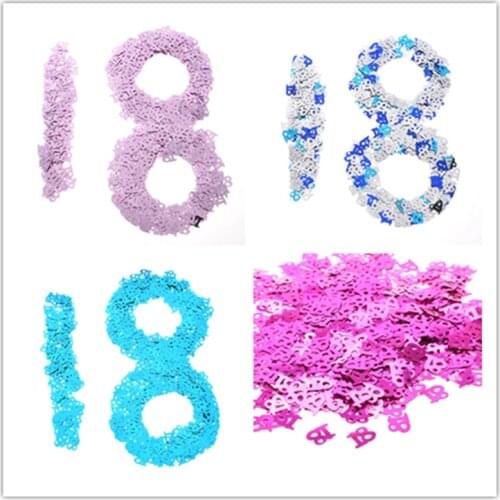 18th Year Old Happy Birthday Party Decorations Table Scatters Foil Number Digital 18 Colorful Sprinkle Confetti party confetti