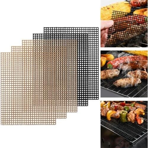 30pcs Large Size High Security Grid Shape BBQ Baking Mat Non-Stick Barbecue Pad For Outdoor Activities Kitchen Tools Wholesold