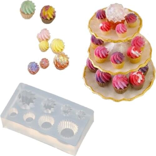 3D Small Glass Bottle Resin Mold Drink Bottle Jar Goblet Cup Simulated Food Mini Cake Cup Silicone Resin Mold Craft Tool