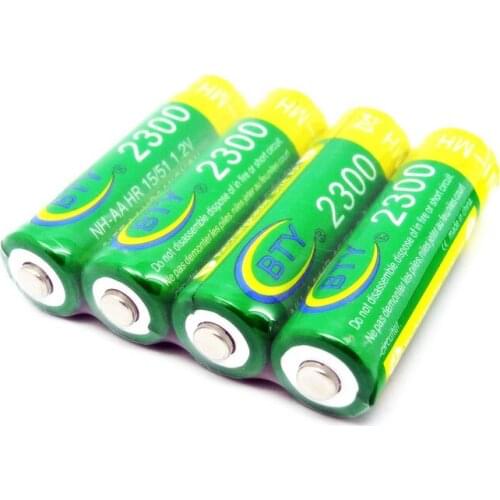 4pcs/lot 1.2v Rechargeable Battery 2300mah ni-mh Battery AA Size for Children Toy Free Shipping