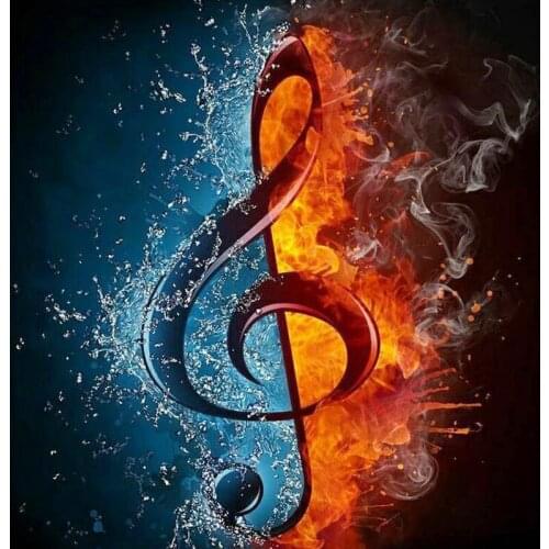 5D DIY Square Diamond Painting Music Notes Landscape Full Square Diamond Embroidery Cross Stitch Diamond Crystal Wall Painting