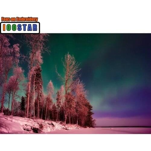 DIY 5D Full Round Diamond Embroidery Finland Diamond Painting Oil Cross-stitch Nightscape Picture Of Rhinestone Mosaic Decor