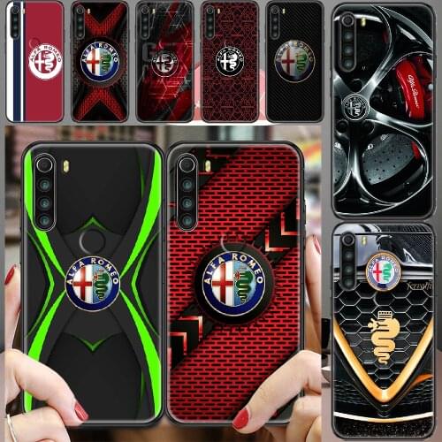Alfa sports romeo car logo Phone case For Xiaomi Redmi Note 7 7A 8 8T 9 9A 9S K30 Pro Ultra black 3D cell cover luxury back tpu