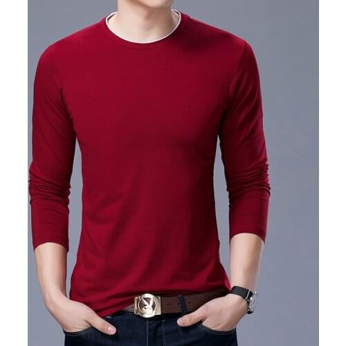 T Shirts New Mens Clothing Mens Jacket Youth Spring Long Sleeve Casual Round Neck Mens T-shirt O-Neck Casual Fashion