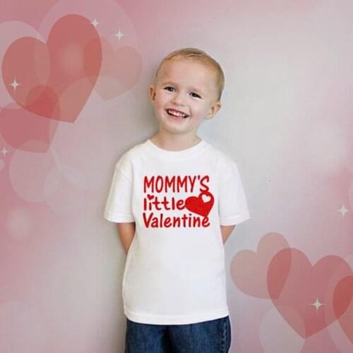 Mommys Little Valentine Kids Boys Valentine Heart Tshirt Funny Toddler Boy Valentines Day Love Shirt Child Tees Tops Drop Ship