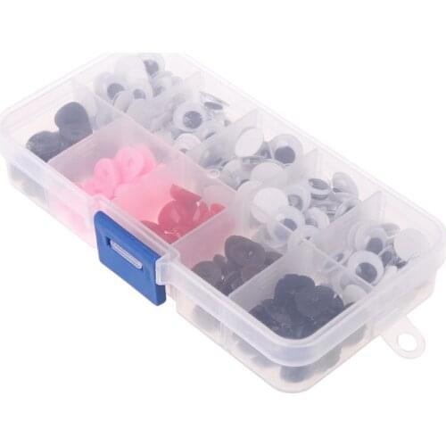150pcs Self-Adhesive Plastic Safety Eyes With 75pcs Flat Noses For Bear Doll Puppet Handmade Crafts Children DIY Toys Q0KB