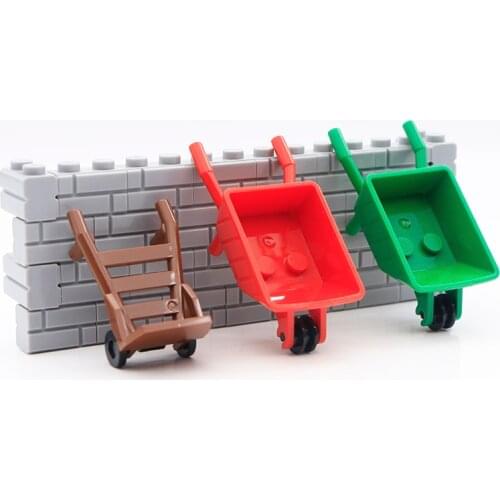 City Blocks Shopping Cart Buiding Bricks Luggage Carts Transportation Facility MOC Parts Toys Compatible Blocks Accessories