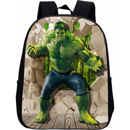 Disney Cool 12-inch Mochila School Kids Bags Boys Hulk Backpack Kindergarten Children School Bag Hulk Avengers 3D Print