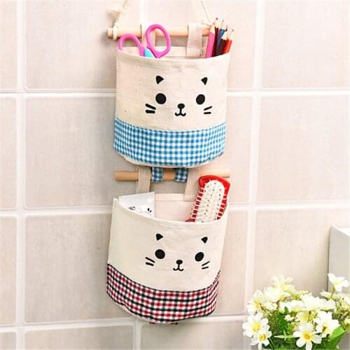 Doreen Box New Modern Style Cotton Linen Wardrobe Wall Hanging Storage Bag For Dirty Clothing Bathroom Storage 15*13.5cm 1PC