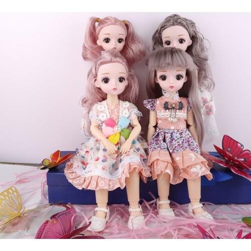 30cm cute fashion bjd doll Reborn Baby Doll With Clothes DIY Doll Best Valentines Day Gift Doll Round Face long Hair Toy