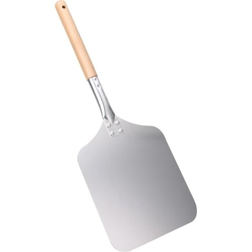 58cm Wood and Aluminum Pizza Peel Shovel Square Pizza Lift Pizza Cutter Turner For Kitchen Baking Tools