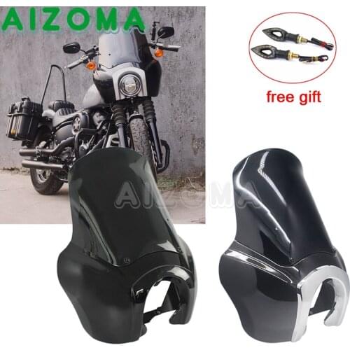For Harley Matte Black Front Lamp Mask Fairing Cowl For Softail Street Bob Standard FXST FXBB 18-21 Motorcycle Headlight Fairing