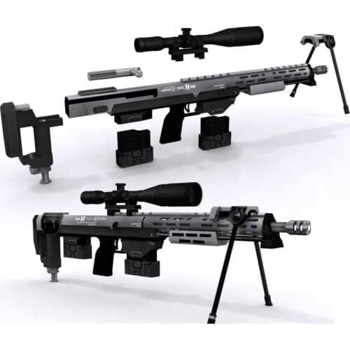 DSR-1 Sniper Rifle 3D Paper Model 1:1 Scale Handmade Papercraft Gun Toy