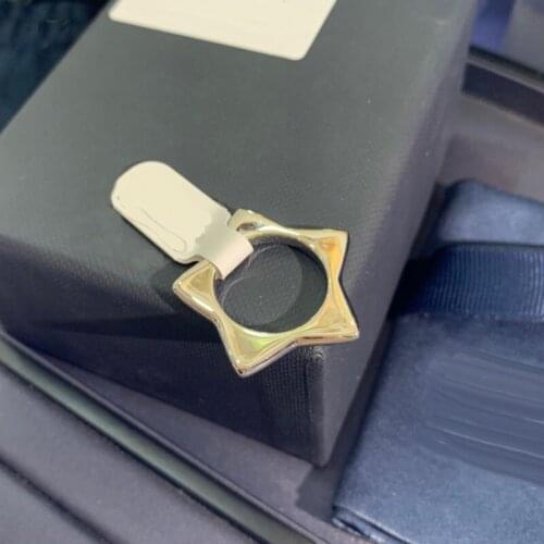 Brand 1:1High Quality Fahsion Ring Silver Color Romantic Star Geometric Finger Ring No Stones Women February Fun Jewelry