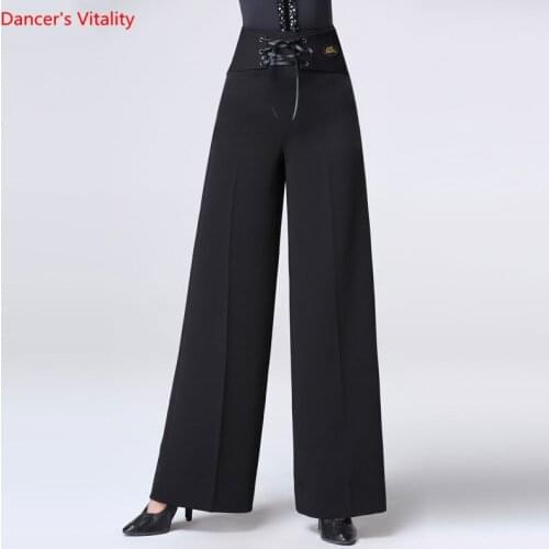 Fashion High Waist Latin Dance Pants 2018 New Adult Female Ballroom Dance Trousers Ladys Waltz Tango Dance Practice Costumes