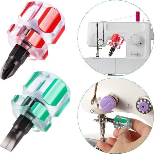 2pcs Mini Ultra Short Sewing Machine Screwdriver Set,Suitable for Sewing Machines needle Plate Repair Accessories Tool