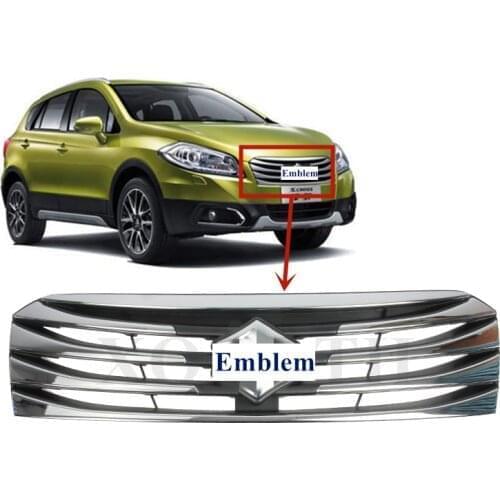 Genuine OEM Auto Front Semi-electroplating Chromed ABS Grille,electroplate radiator Cover Trim for Suzuki S-cross 2014-2016