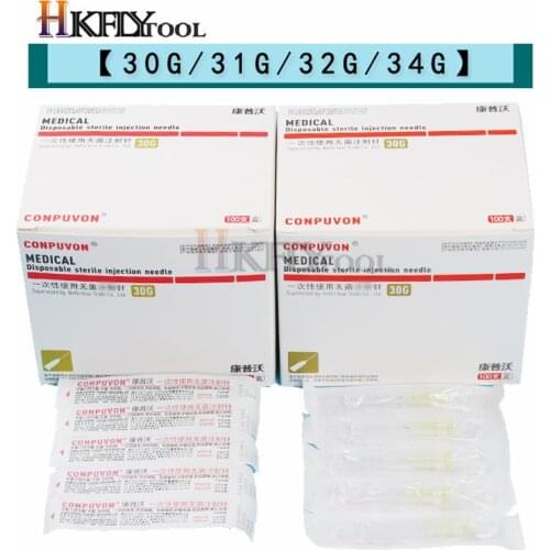 32G 34G needle Piercing Transparent Syringe Injection glue Clear Tip Cap For Pharmaceutical needle 30G *4mm 13mm 20pcs Tools