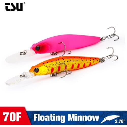 TSURINOYA 70F 70mm 5.2g Floating Minnow Fishing Lure RANGER DW68 Professiona Pike Hard Baits Jerkbait Crankbait Pencil Wobbler
