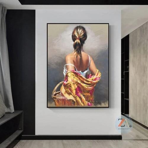 Sexy Naked Woman Oil Painting Portrait Oil Painting Poster Cuadros Oil Painting Wall Art Living Room Home Decoration Painting
