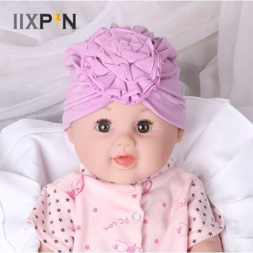 Cute Newborn Baby Hat Soft Cotton Infant Baby Cap Turban Knotted Flower Hat Beanie Headwear Baby Birthday Photo Shoot Accessorie
