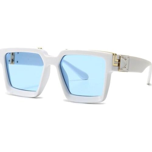 Veshion Men Square Sunglasses for Women Hot Selling Blue Male Sun Glasses Green Candy Color Uv400 Gift for Male Unisex Summer