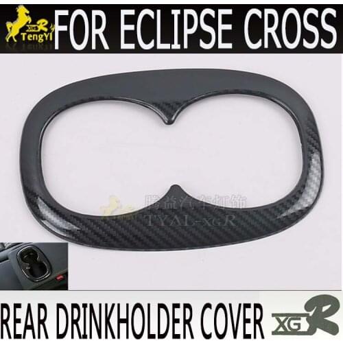 Xgr rear drink holder cover garnish dash board car accessory carbon fiber for Eclipse Cross 2018 2019 ACCESSORY