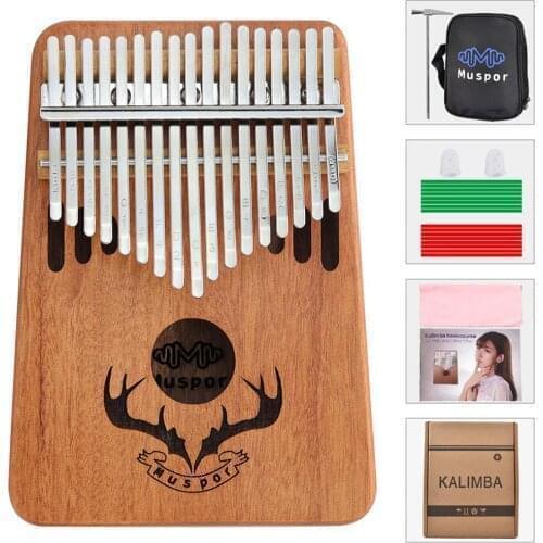 17 Keys Kalimba Portable Thumb Piano Mahogany with Padded Bag Tuner Hammer Musical Instruments Mbira Sanza Thumb Piano